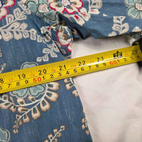 Reyn Spooner Furoshiki Floral Shirt Tailored Fit Mens Size XL Blue Casual Aloha - Picture 7 of 9